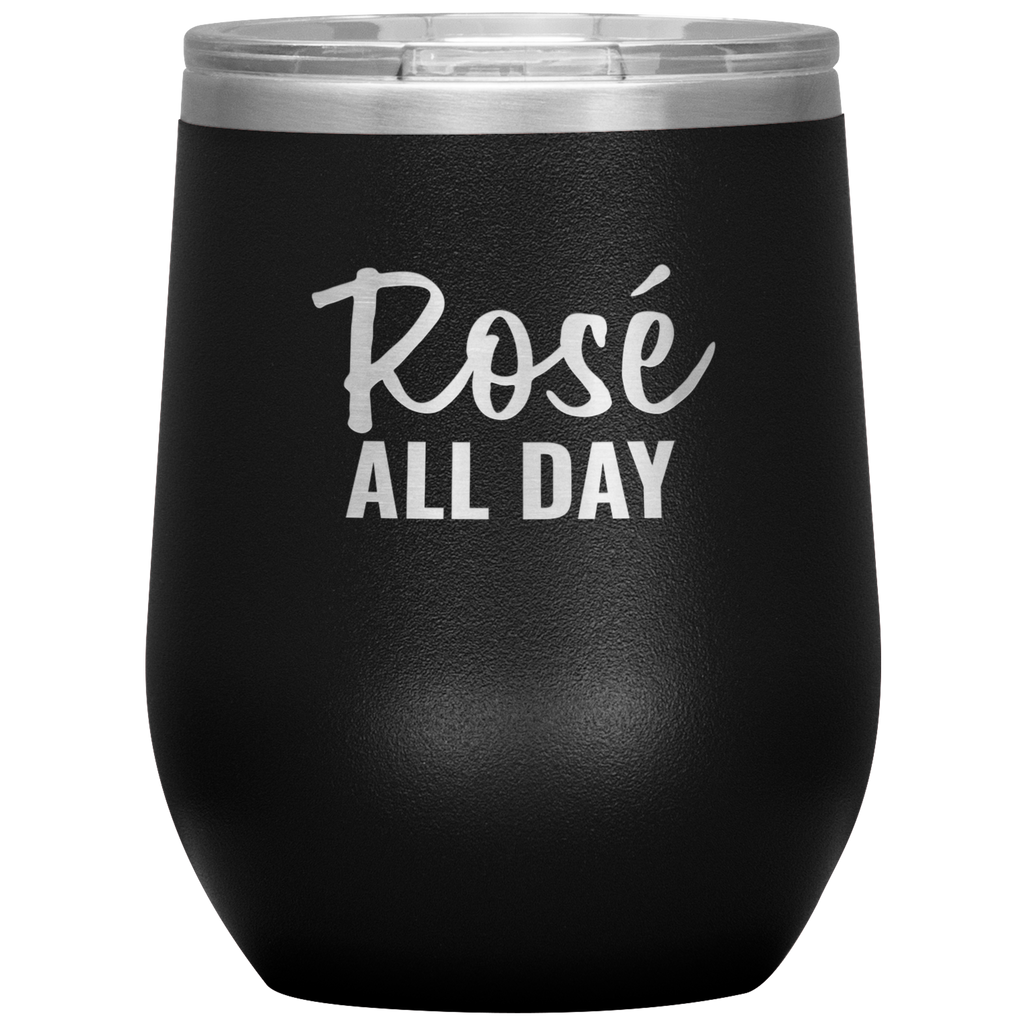 Rose All Day 12 oz Wine Tumbler - Happenstance Ltd.